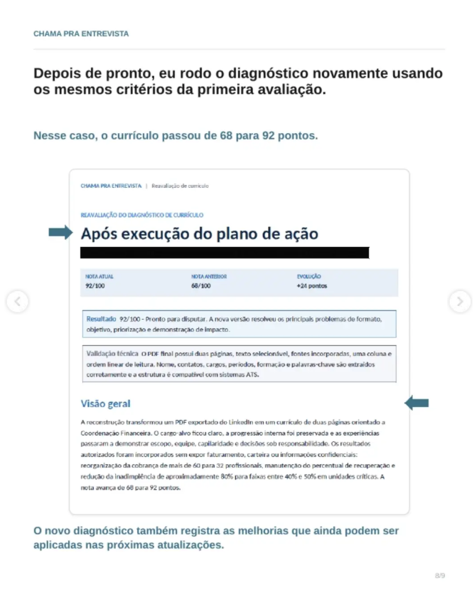 Print real do processo: Reavaliação final